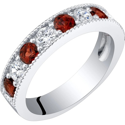 Eppi Strieborný granátový eternity prsteň Oana R36006