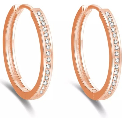 Olivie strieborné kruhy rose 7048