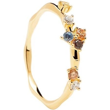 PDPaola Půvabný pozlacený prsten se zirkony Five Gold AN01 210
