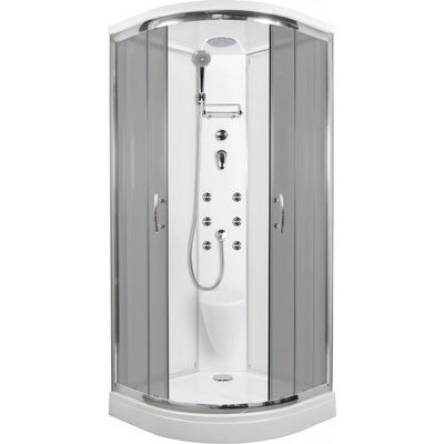 ARTTEC BRILIANT 90 x 90 cm - Masážní sprchový box model 5 šedé sklo