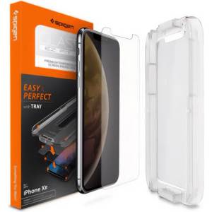 Spigen iPhone 11 SPIGEN EZ FIT протектор за екран стъкло 2.5D, 9H + рамка, TRANSFER 064GL24818 (064GL24818)