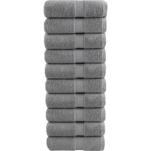 vidaXL Премиум кърпи за пране SOLUND 10 бр. сиви 30x30 см 600 г/м2 (137301)