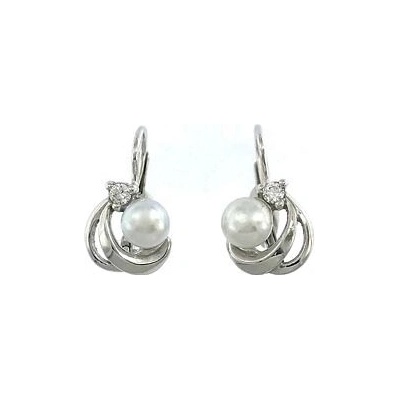 Infinitysilver stříbrné náušnice s přírodní perlou a zirkonem 436876
