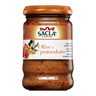 Sacla Olivová omáčka s rajčaty a kapary lehce pikantní 190 g
