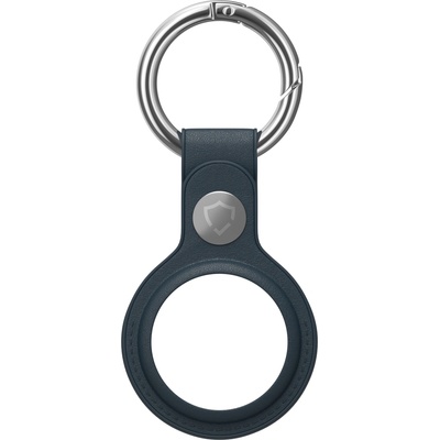 AlzaGuard Genuine Leather Keychain na Airtag – modrá