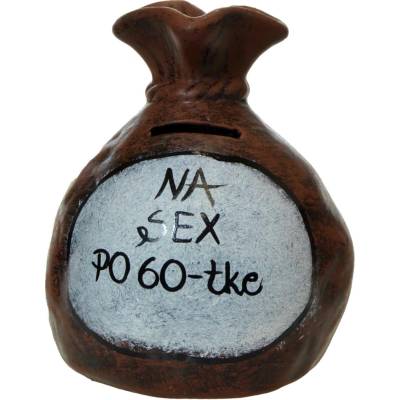 Pokladnička s nápisom - na sex po 60-tke
