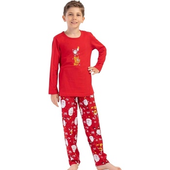 Детско-юношеска коледна пижама за момче в червен цвят