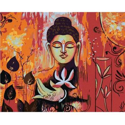 zuty Malování Podle Čísel Buddha Na Červeném Pozadí Ii 40 x 50 Cm Plátno Rám
