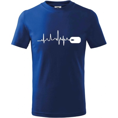 EKG myš tričko detské kráľovská modrá