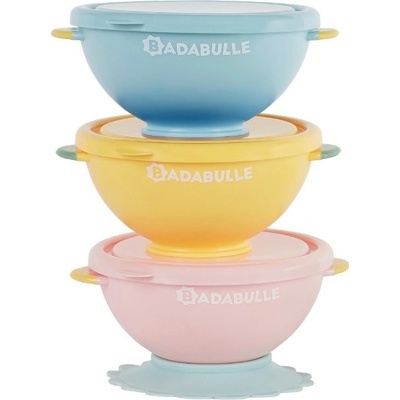 Badabulle Sada misek s víčky a přísavkou Fun Colours