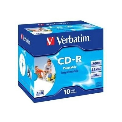 Verbatim CD-R(10-Pack)Jewel/Printable/DLP/52x/700MB (43325)