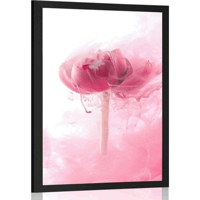 Plakát růžový květ v zajímavém provedení - 20x30 white