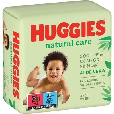 Huggies Natural Care почистващи кърпички 3x56 бр