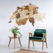 Švýcarsko dřevěná mapa 70 x 45 cm