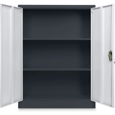 RAUMAN Střední univerzální kovová skříň 90 x 40 x 120 cm, cylindrický zámek světle šedá - ral 7035