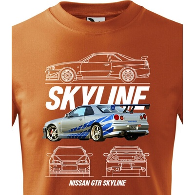 Dětské tričko Nissan Skyline GTR Oranžová Canvas Bezvatriko.cz 2329
