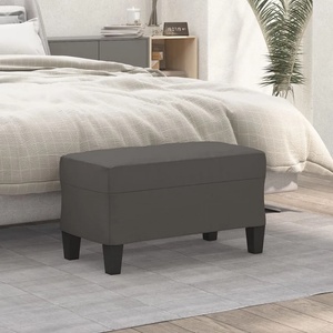 vidaXL Пейка, сива, 70x35x41 см, изкуствена кожа (349442)