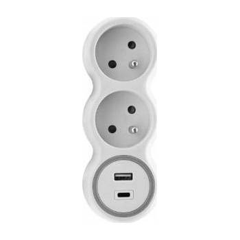 Plastrol Network splitter double + USB-A + USB-C
