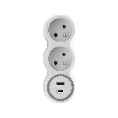 Plastrol Network splitter double + USB-A + USB-C