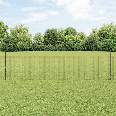 vidaXL Svařovaná drátěná plotovina s tyčkami 100 x 0,5 m Šedá Síťovina