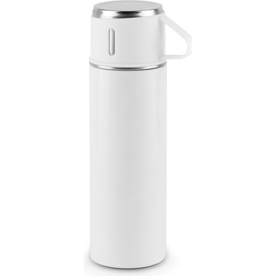 Comaneci Dvouplášťová láhev z nerezové oceli 90% recyklace s matným povrchem 490 ml Bílá