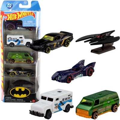 Mattel Hot Wheels autíčka Batman 5 kusová sada