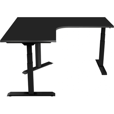 Delso Rohový výškovo nastaviteľný stôl Shaper 140 x 140 cm čierna / čierna