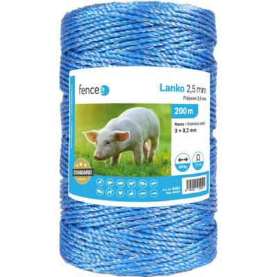 fencee Lanko pro elektrický ohradník, průměr 2,5 mm, modré, délka 200 m