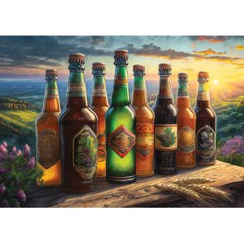 Image 1 of Art Puzzle - Puzzle Retro Beer Bottles - 1 000 piese