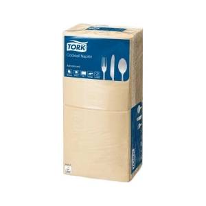 Tork двуслойни хартиени салфетки 24x24 см, цвят слонова кост - 200 бр