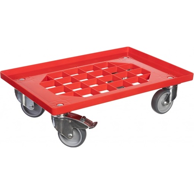 PK Group Vozík pod přepravky mřížka 2 otočná + 2 brzděná GU kolečka 100 Ceny: Červená – Zboží Mobilmania