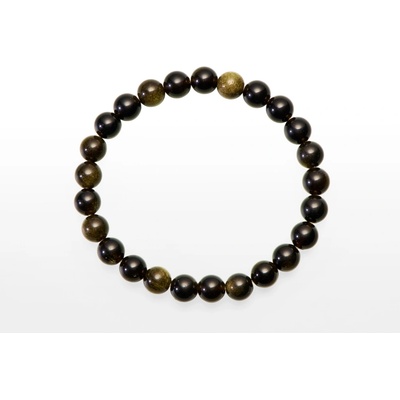 SVĚT KAMENŮ s.r.o. Obsidián zlatý náramek 8 mm 00137959