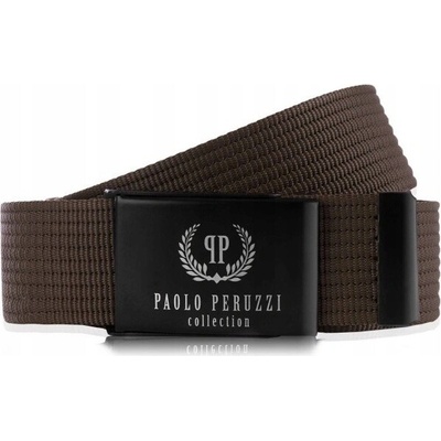 Paolo Peruzzi pásek plátěný pro mladé k džínsům hnědý široký