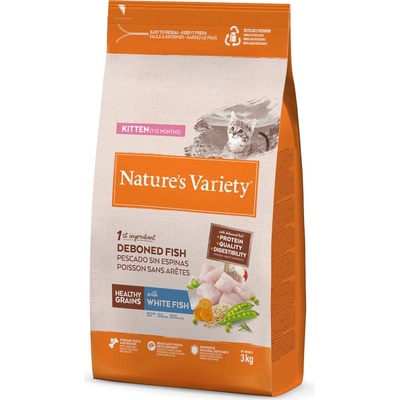 Natures Variety Healthy Grains Kitten biele ryby 3 kg