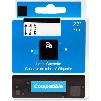 Páska PrintLine kompatibilní s DYMO 45800 Páska, pro tiskárny štítků, kompatibilní s DYMO 45800 S0720820, 19mm, 7m, černý tisk / průhl. podklad, D1 PLTD19