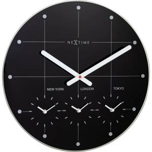NeXtime Стенен часовник Big City 43 см черен (8197ZW)