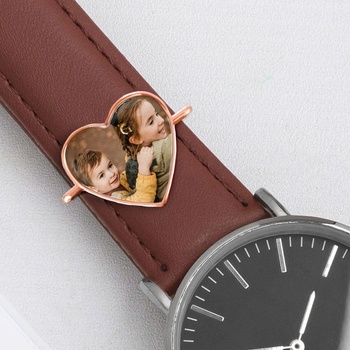 Art Gift Орнамент за часовник сърце със снимка