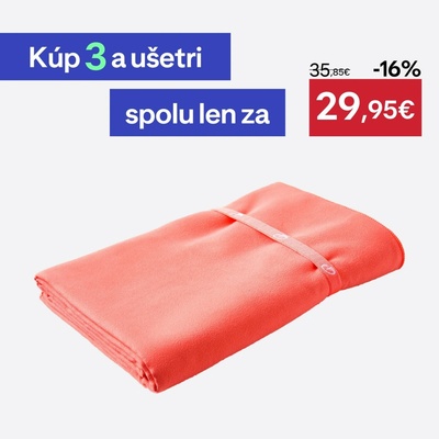 Decathlon uterák z mikrovlákna veľkosť XL 110 x 175 cm koralový