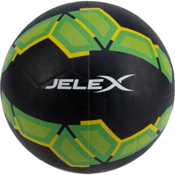 JELEX Футболна топка JELEX Bolzplatzheld Rubber Football black-green