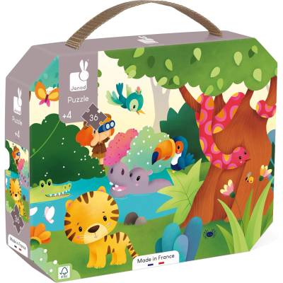 Janod Детски панорамен пъзел Janod от 36 части - Диви животни (J02543)