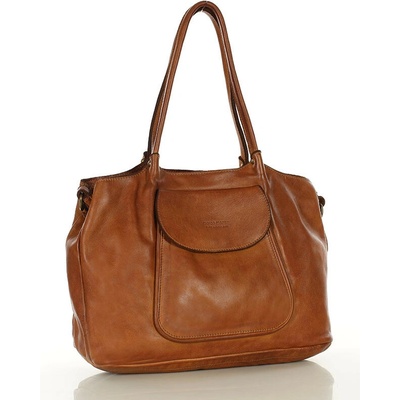 Mazzini Marco kožená shopper kabelka camel v86a hnedá