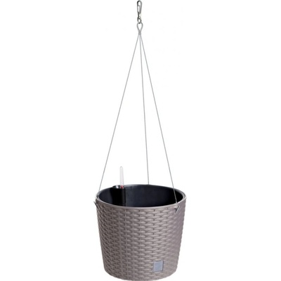 Prosperplast RATO ROUND W Závesný kvetináč + zavlažovcí systém 25,6x21,9cm mocca DRTW260