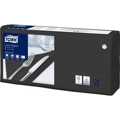 Tork servítky 1/4 ohyb 2V Advanced Lunch čierna 32x32cm