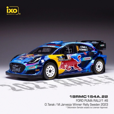 IXO Ford Puma Rally1Rally Sweden 2023 8 Tanak Jarveoja 1:18