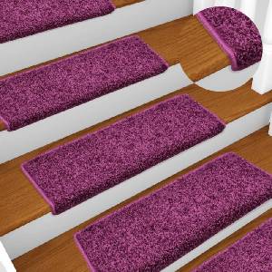 vidaXL Изтривалки за стълби 15 бр. 65x21x4 см, лилави, правоъгълни, кант