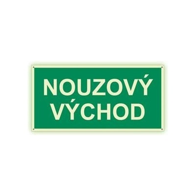 Nouzový východ - fotoluminiscenční tabulka s dírkami, plast 2 mm 300x150 mm