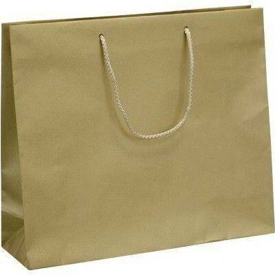 Papírová taška Gold 320x130x290 mm s pletenou šňůrkou