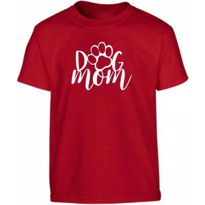 Dog Mom Tlapka Červená