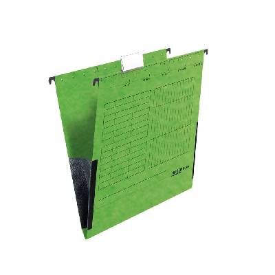 Папка за картотека, V-образна, с ограничител, зелена, (1070220082)