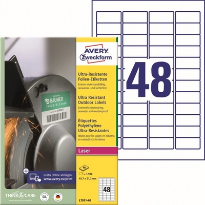 Avery Zweckform L7911-40 Ultra odolné etikety 45,7x21,2mm 1920 ks bílá – Zboží Mobilmania